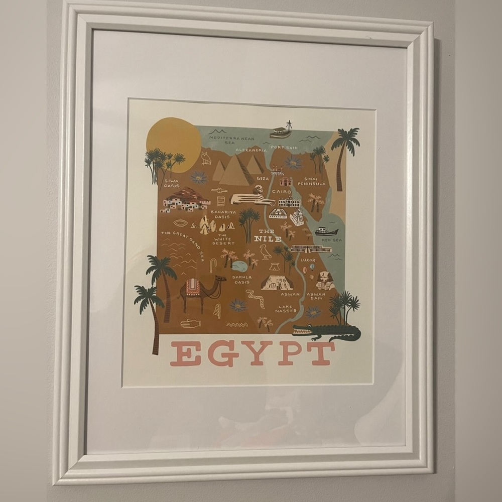 Rifle Paper Company World Traveler Framed Print- Egypt, 16x20